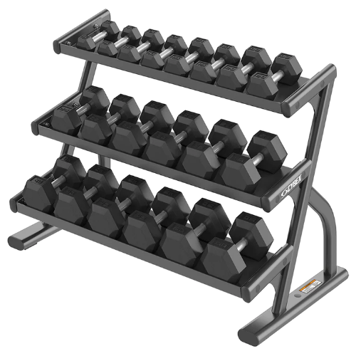 Jordan Fitness 3-Tier Hex Dumbbell Rack — commercial gym equipment distributed in India by Aspire Fitech