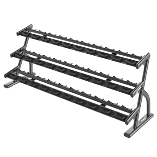 Jordan Fitness 3-Tier Long Saddle Dumbbell Rack — commercial gym equipment distributed in India by Aspire Fitech