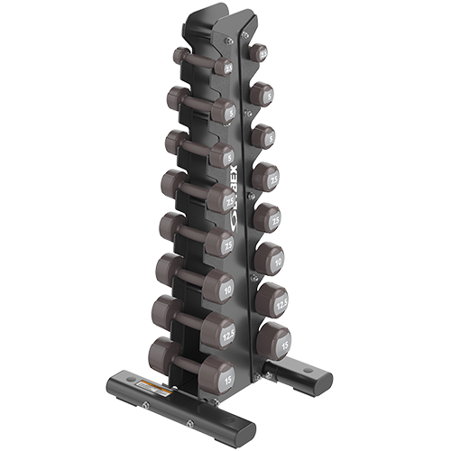 Jordan Fitness Vertical Dumbbell Rack — commercial gym equipment distributed in India by Aspire Fitech